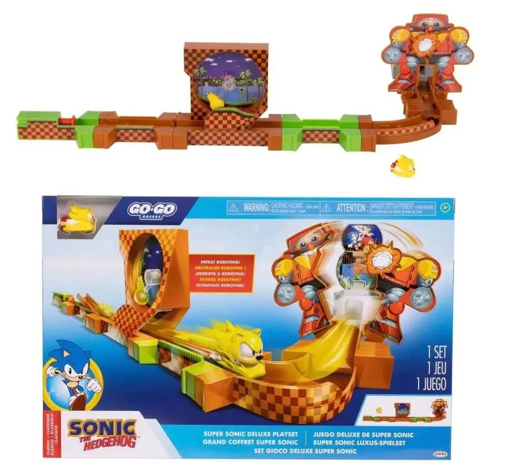 Jakks Pacific Sonic the Hedgehog Go-Go Racers Super Sonic Deluxe Playset‎